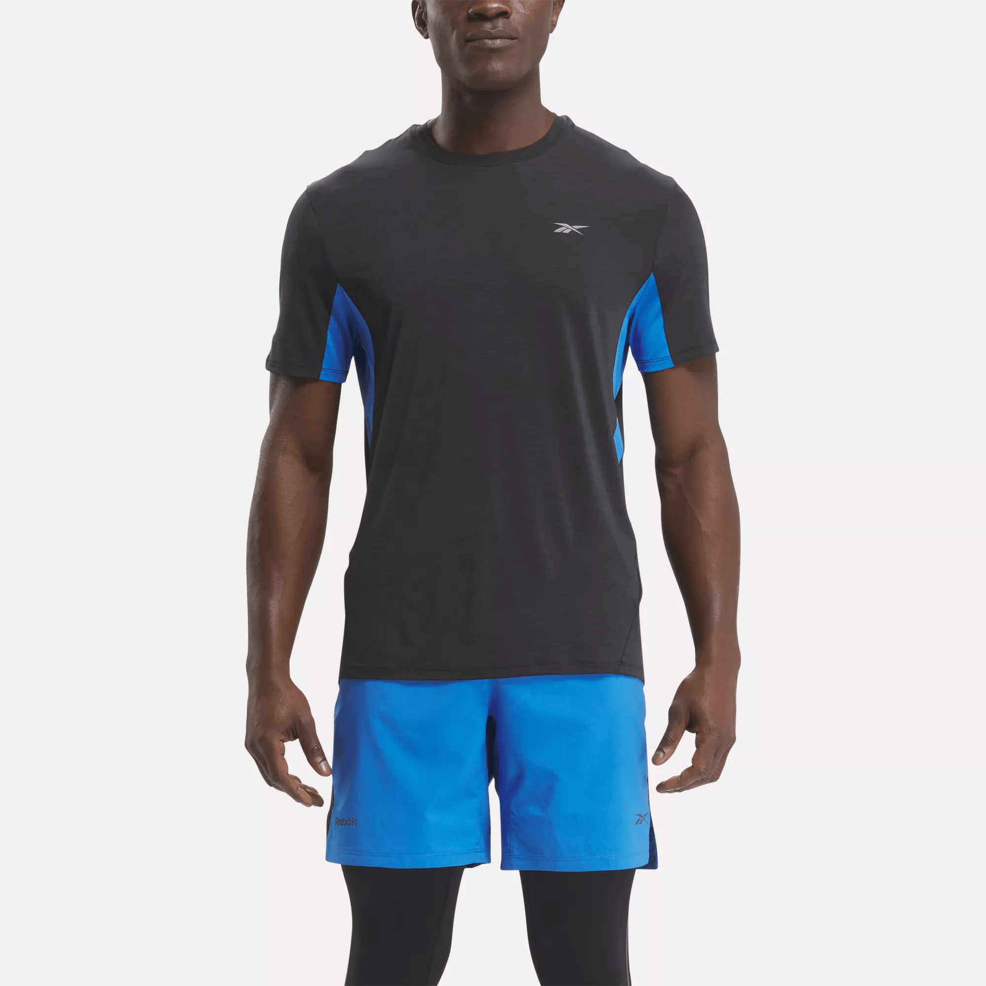 Shop Reebok Men's Rbk-chill Athlete T-shirt 2.0 In Black / Kinetic Blue