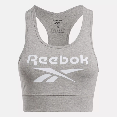 Reebok Identity Sports Bralette - Medium Grey Heather / White