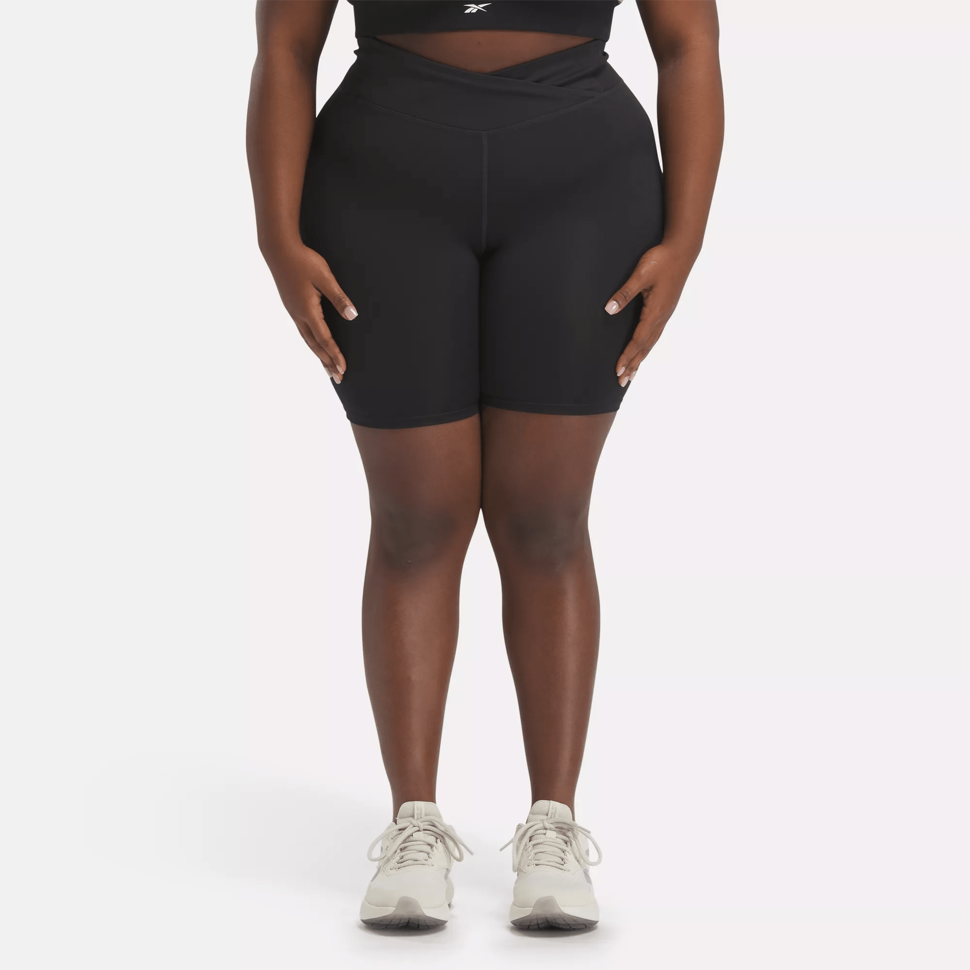 Reebok Women's Workout Ready Basic Bike Shorts (plus Size) In Black