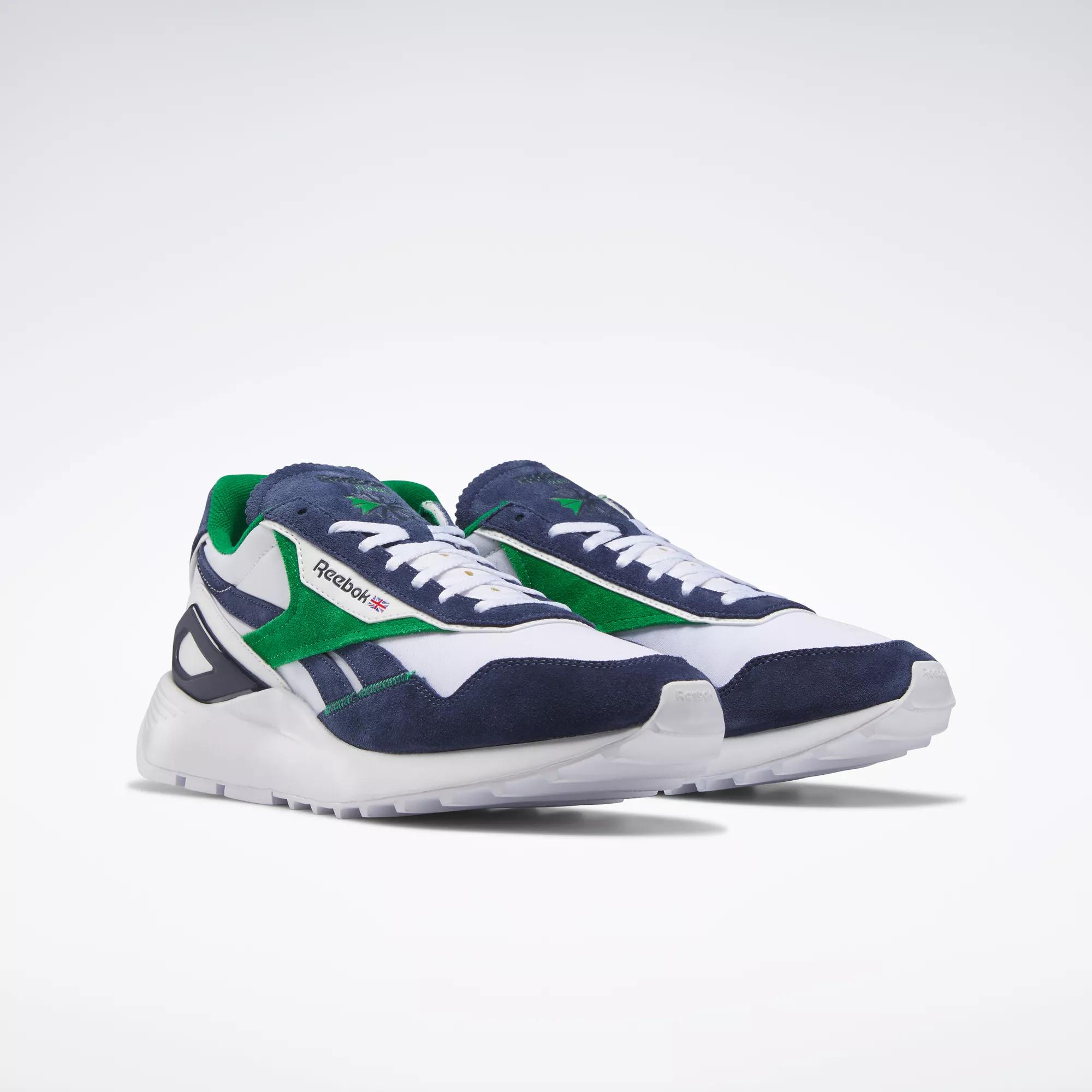 Classic Leather Legacy AZ Shoes - Ftwr White / Vector Navy / Glen Green |  Reebok