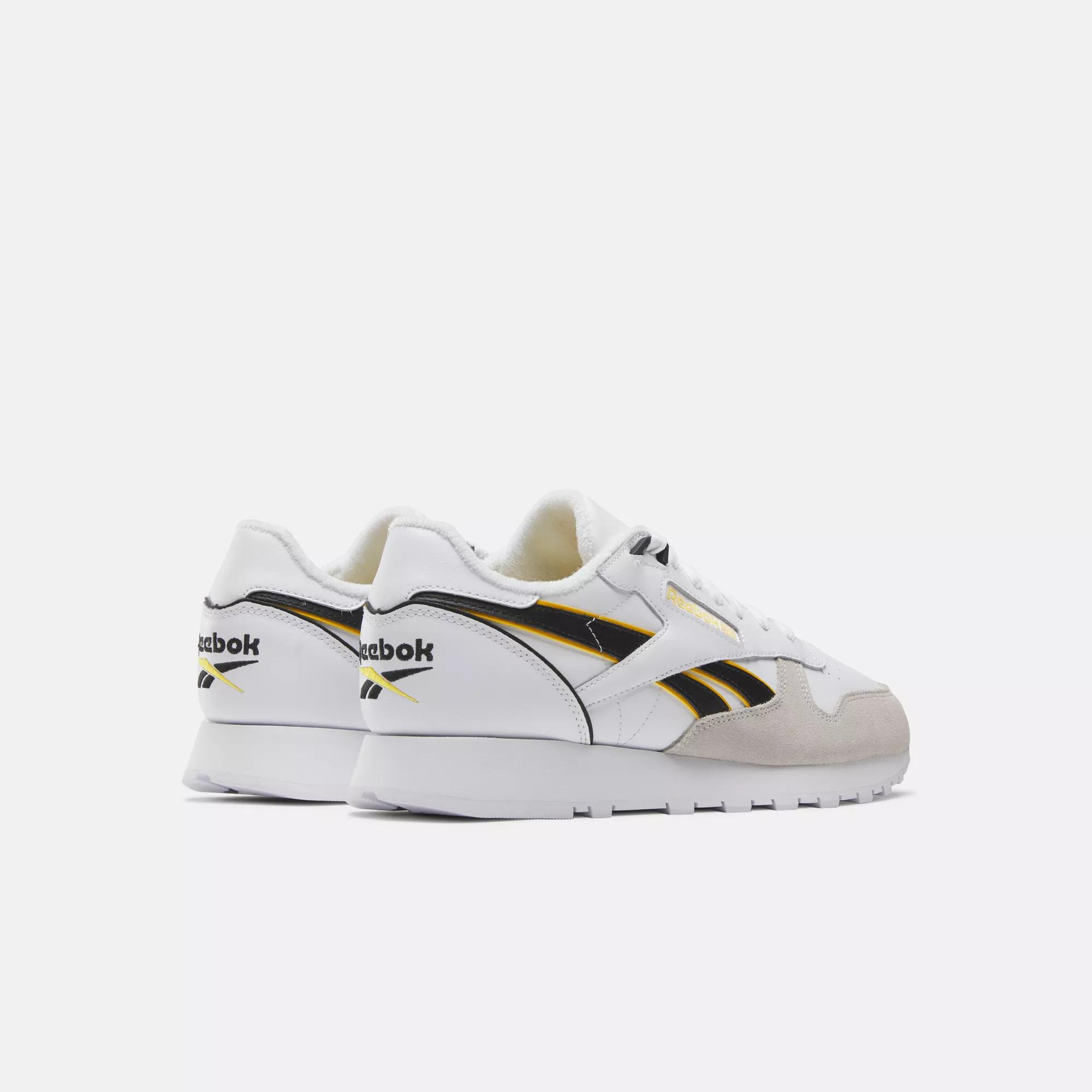 / - | Always / Reebok Yellow Classic White Shoes Black Leather