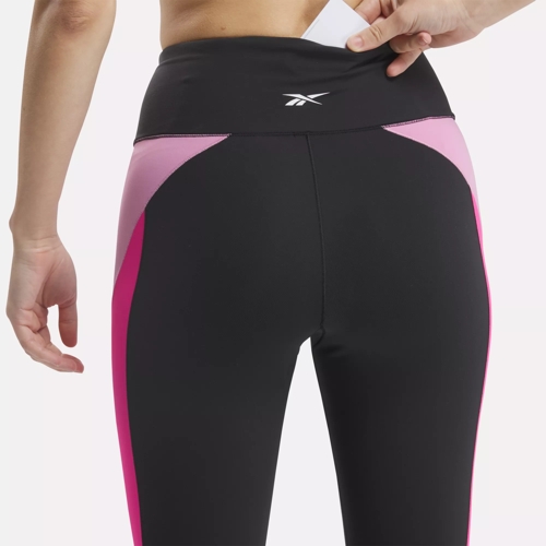 Women Reebok Lux High Rise Compression Tights Size XS Maroon Pink