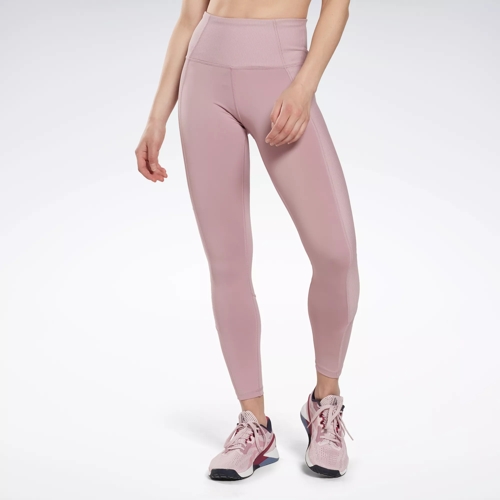 Mauve Gym Leggings, Pink Textured Leggings