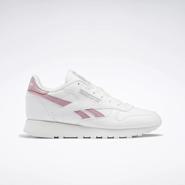 reebok baskets classiques en cuir textur谷 lilas