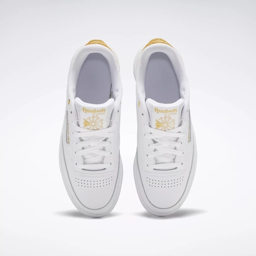 White and cheap gold reebok classics