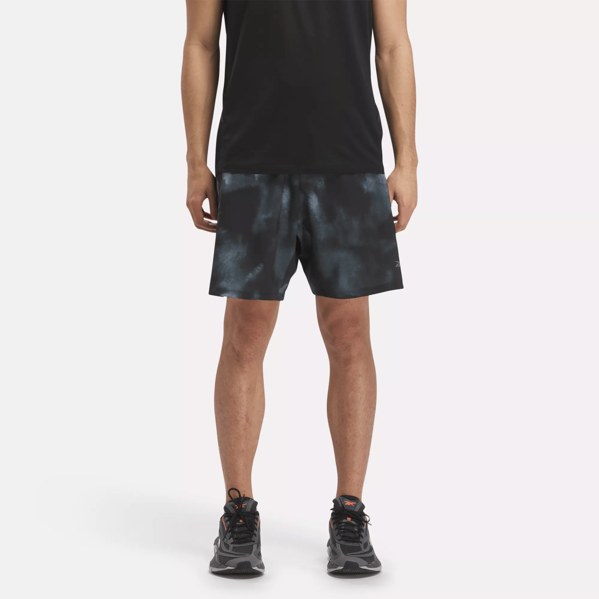 Reebok Speed 3.0 Allover Print Shorts In Black