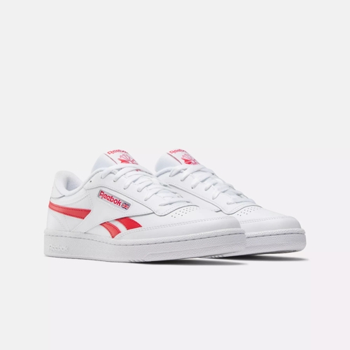 Reebok Men's Club C Revenge Sneaker, White/Vector Red