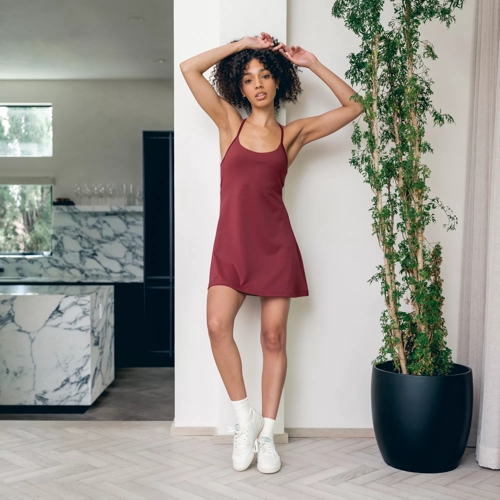 Lux Strappy Dress - Classic Maroon