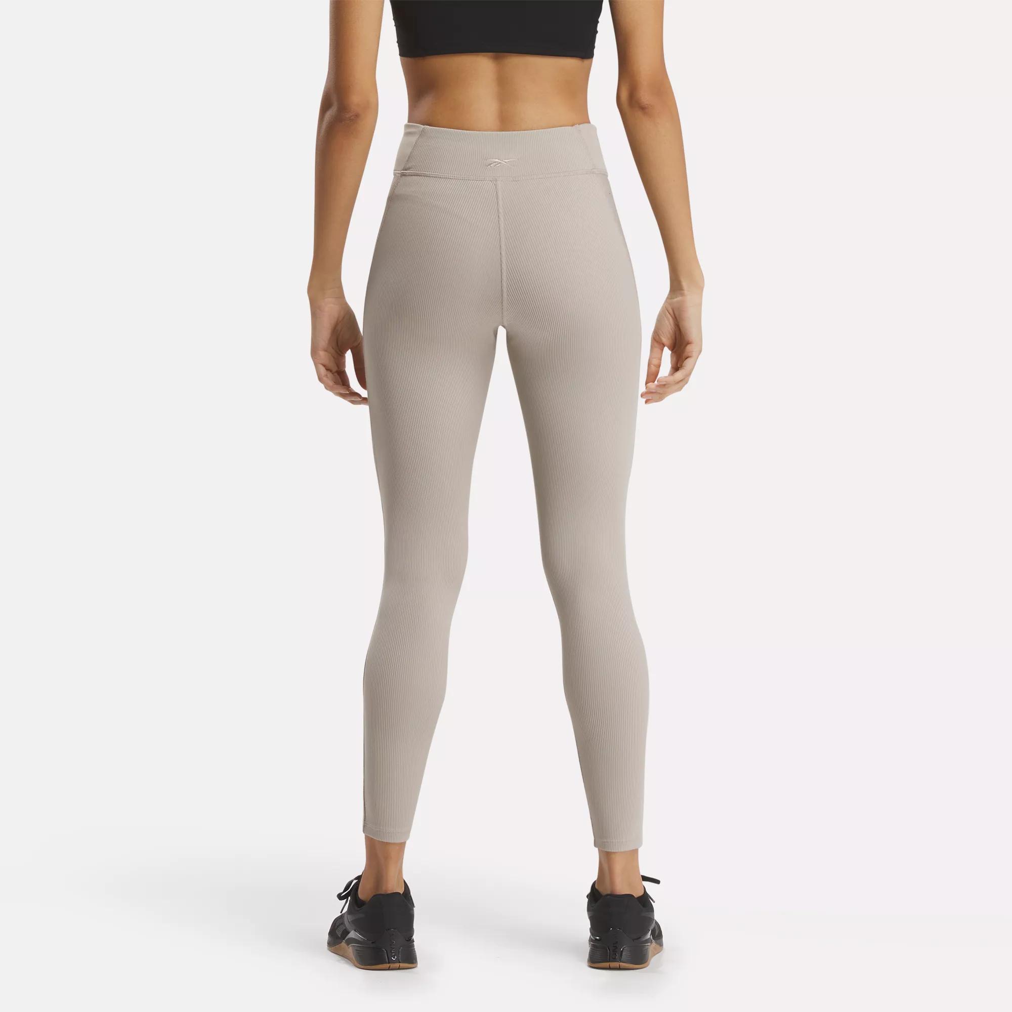 Studio Ribbed High-Rise Leggings - Ash