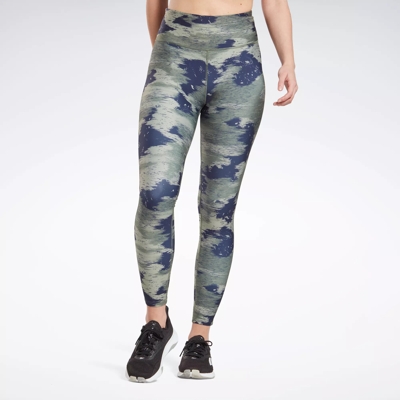 Workout Ready Camo Print Leggings - Hunter Green | Reebok