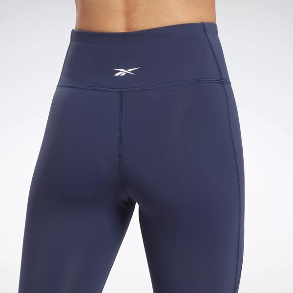 Reebok high rise tights blue top
