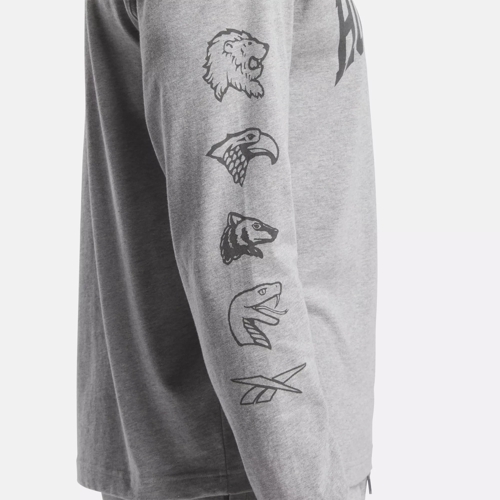 Potter Sleeve Heather Grey | Reebok Medium - Harry Long T-Shirt