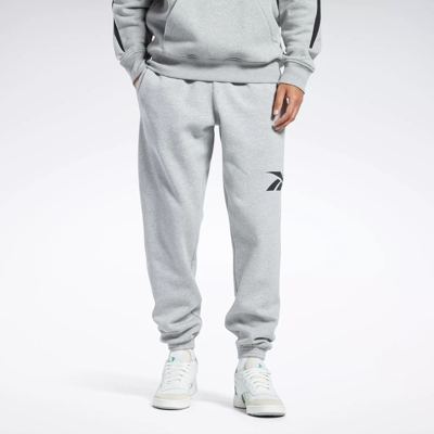 Reebok Identity Small Logo Fleece Joggers - Medium Grey Heather / Medium  Grey Heather