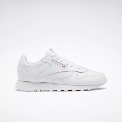 Classic Leather Shoes - Grade School - Ftwr White / Ftwr White 