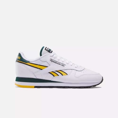 Classic Leather Shoes White Fierce Gold Collegiate Green Reebok