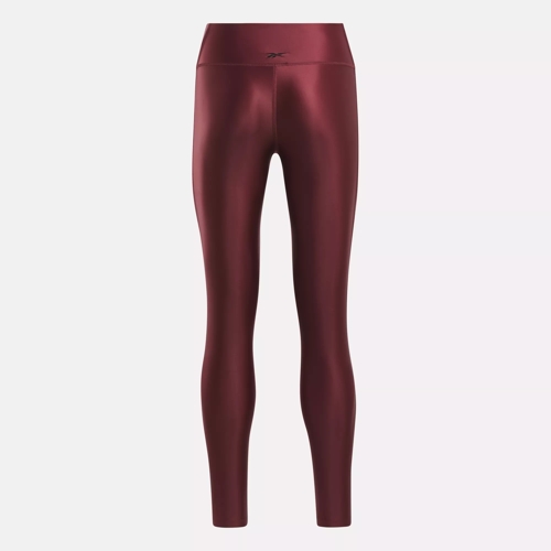 Metallic Grape Burgundy Glossy Leggings - Bestyfit