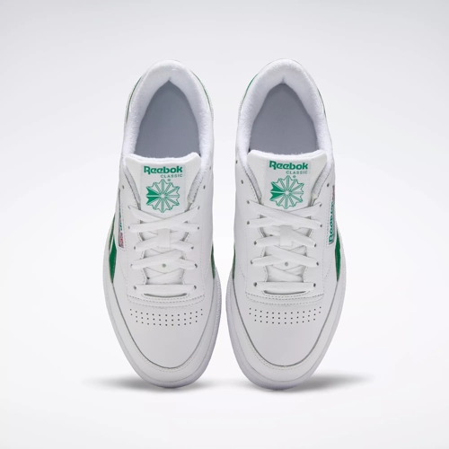 Womens White & Green Reebok Club C Revenge Trainers