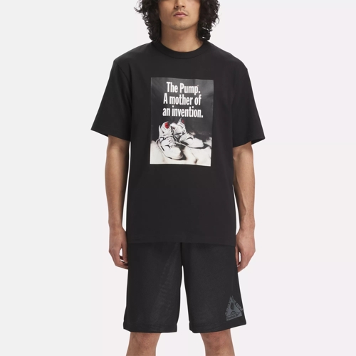 Basketball Pump Graphic T Shirt Black Reebok