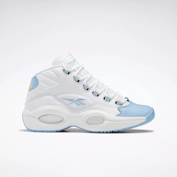 venskab analysere Fantastisk Question Mid Men's Basketball Shoes - Ftwr White / Fluid Blue / Toxic  Yellow | Reebok