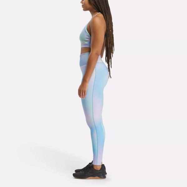 Reebok Women s Lux Bold Ombre High Waist Leggings Bold Cyan