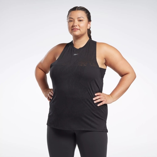 Burnout Tank Top (Plus Size) - Black | Reebok