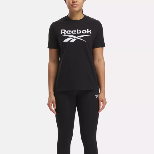 Reebok Women s Identity Big Logo T Shirt Medium Black