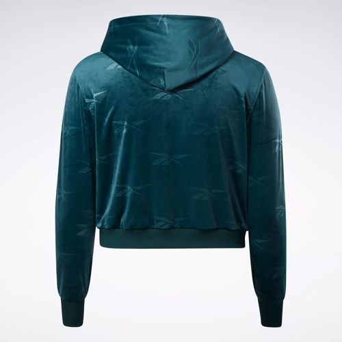 Classics Energy Q4 Velour Zip-Up Sweatshirt (Plus Size) - Forest Green