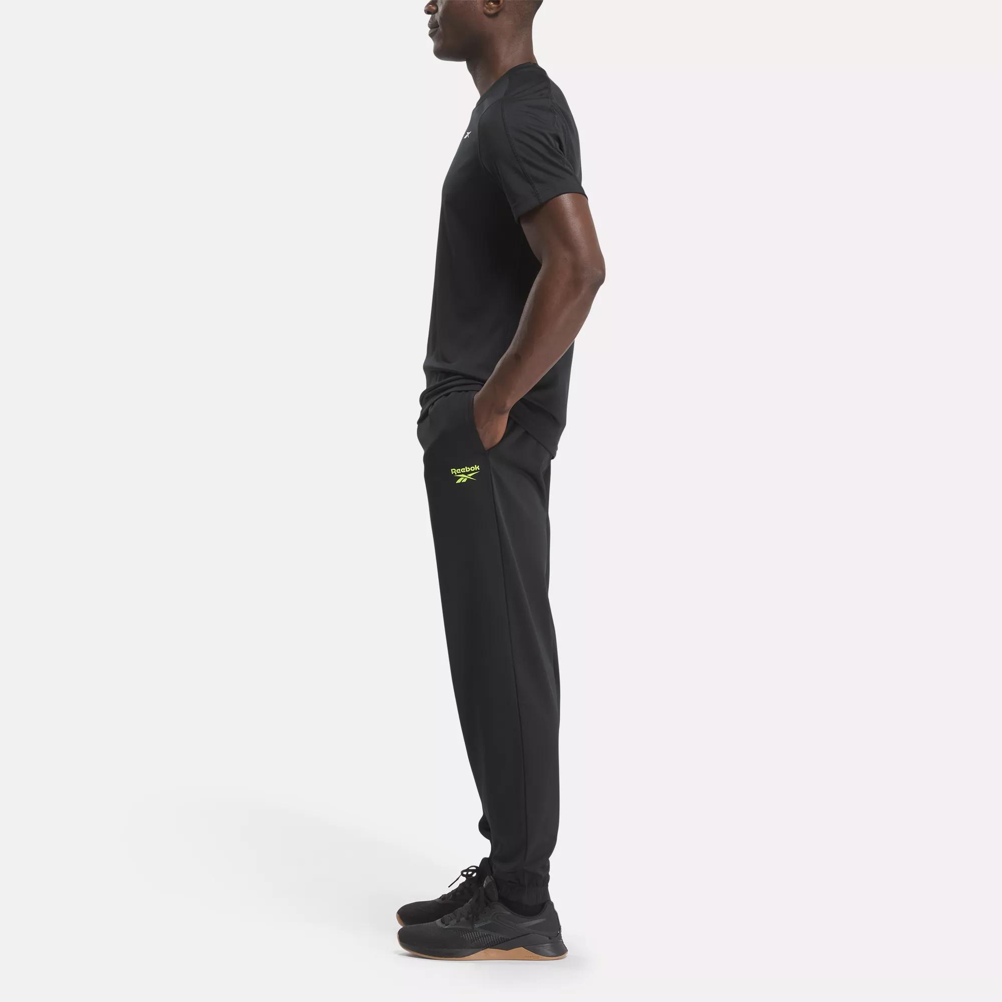 Reebok Identity Vector Knit Track Pants - Black / Laser Lime | Reebok