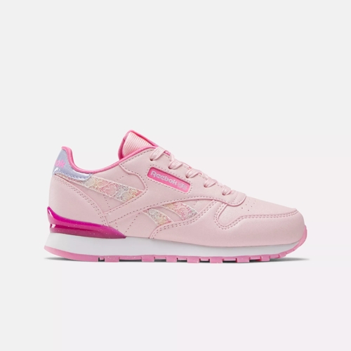 lommeregner omhyggelig Ulempe Classic Leather Step 'N Flash Shoes - Preschool - Pink Glow / Lucid Lilac /  White | Reebok