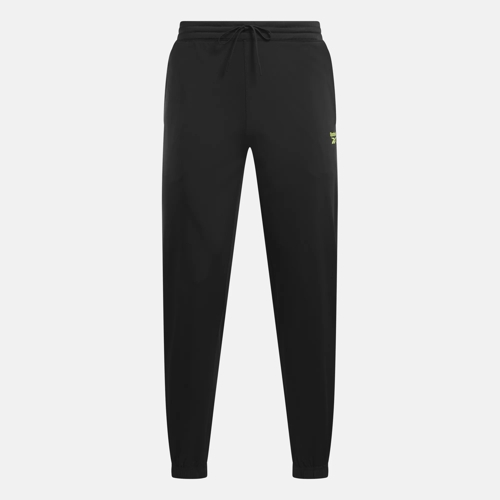 Reebok Identity Vector Knit Track Pants - Black / Laser Lime