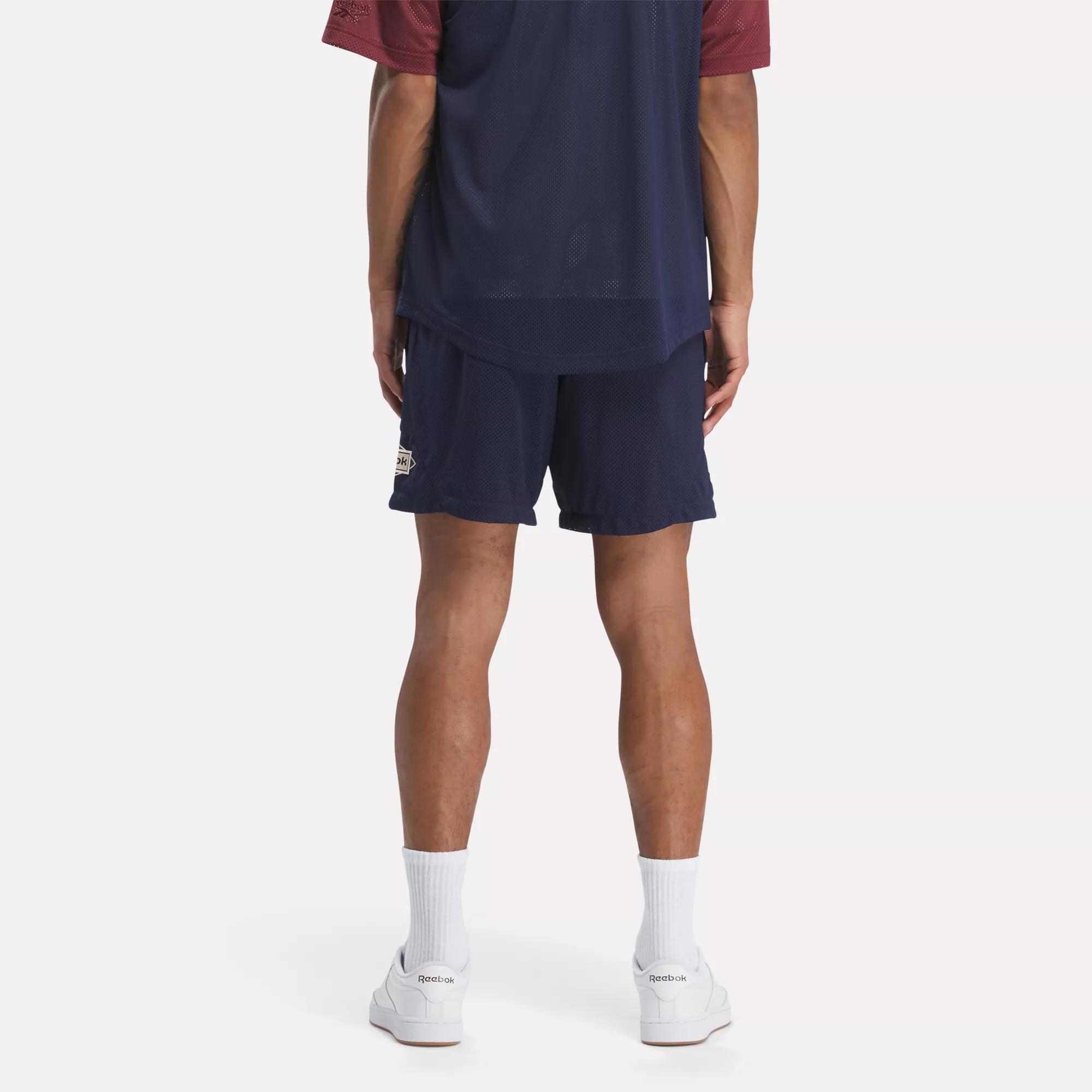 Reebok Classic cotton shorts Var FT Shorts navy blue color