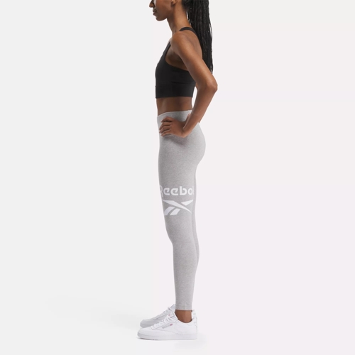 Reebok Identity Logo Leggings - Medium Grey Heather / White / White | Reebok | Trainingshosen