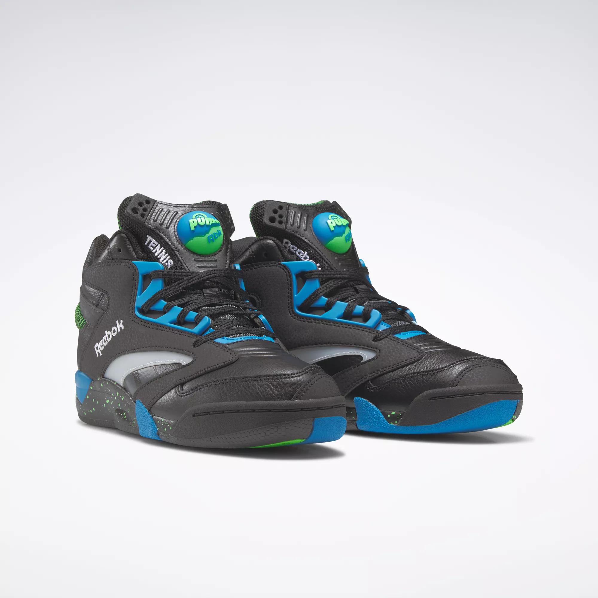 Shaq Victory Pump Basketball Shoes Core Black / Energy Blue / Solar Lime Reebok