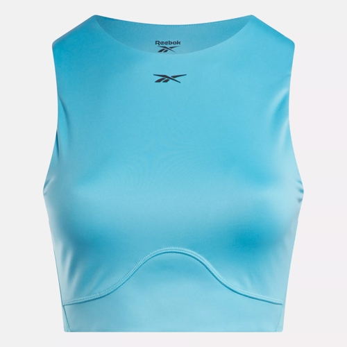 Lux Contour Crop Top (Plus Size) - Bold Cyan