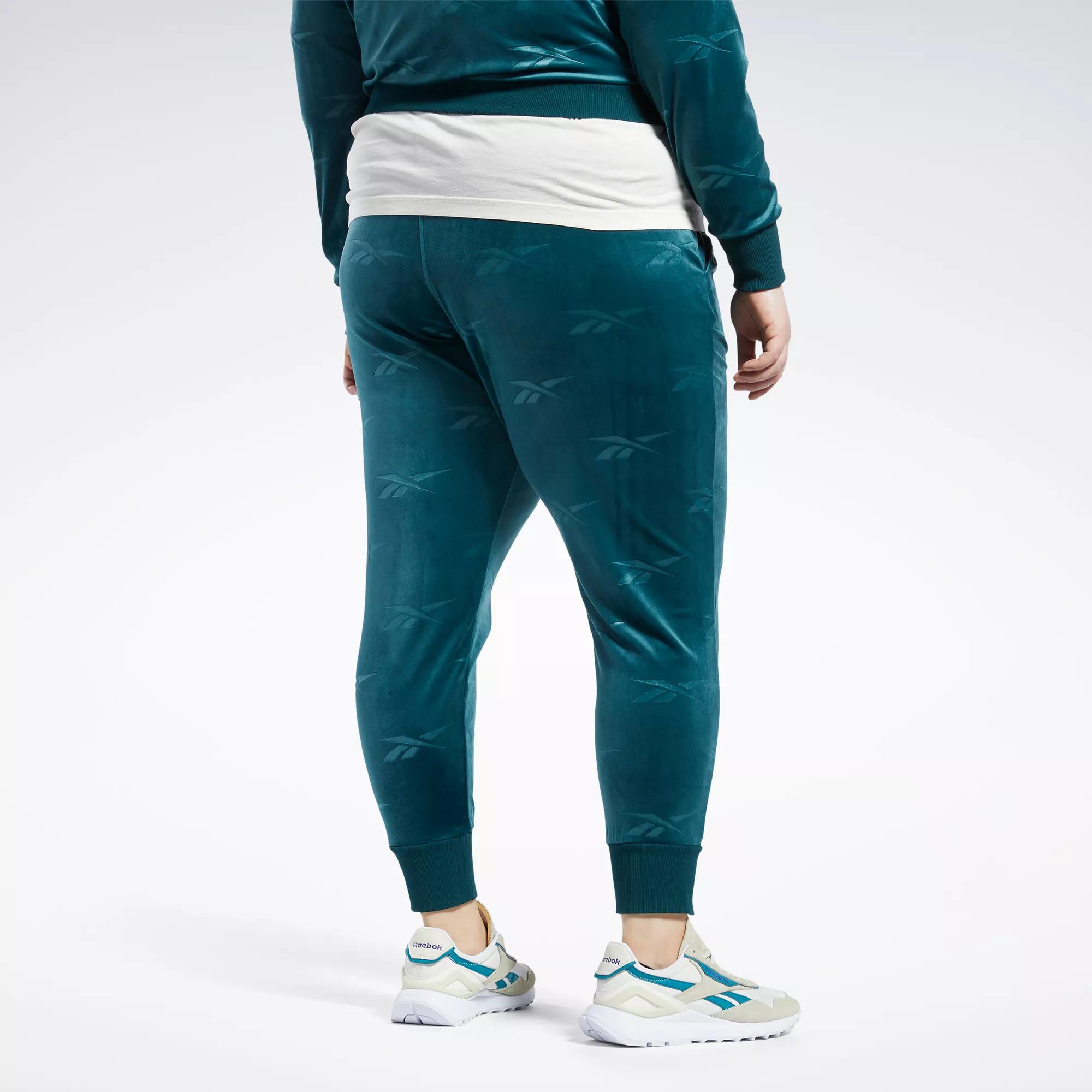 Classics Energy Q4 Velour Pants (Plus Size) - Forest Green | Reebok