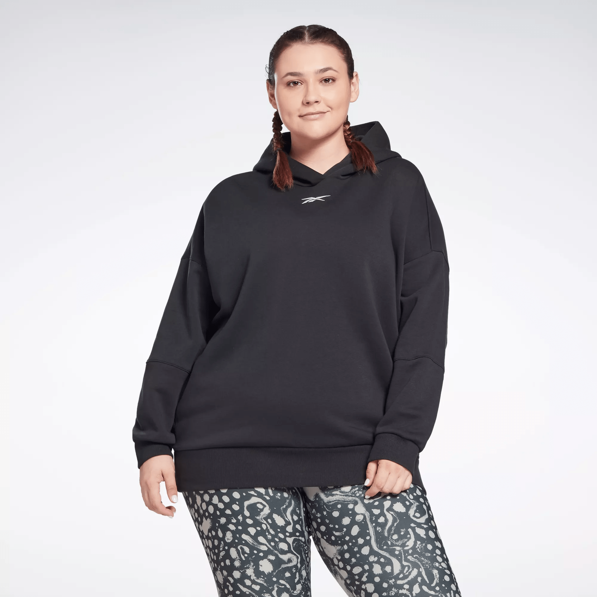 Reebok Training Studio Oversized Hoodie In Black