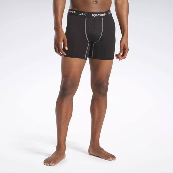 Reebok Boy's 3 Pack Long Leg Boxer Briefs in Black for Men