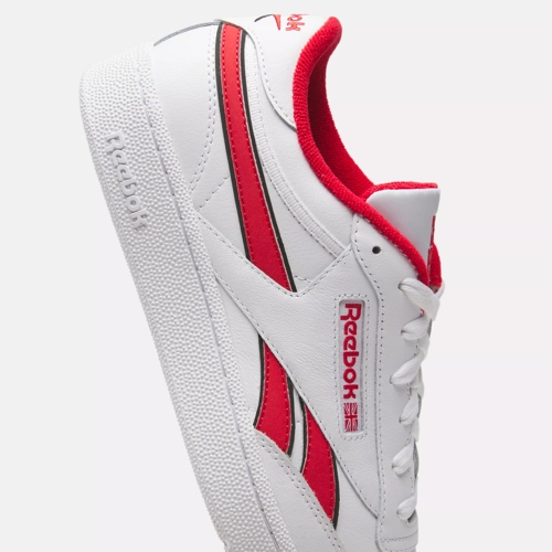 Reebok Men's Club C Revenge Sneaker, White/Vector Red