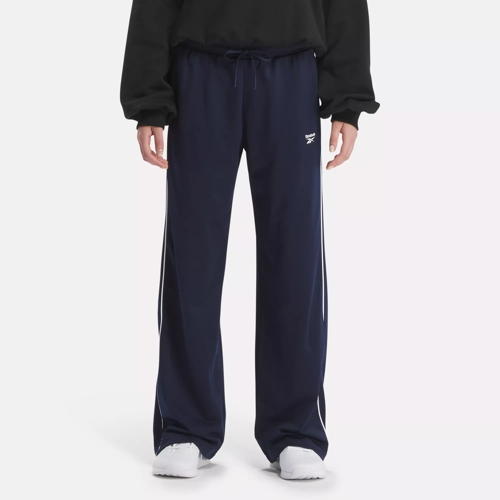 Navy Blue Tricot Wide Leg Sweatpants