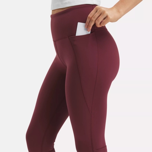 Lux High Rise Leggings Classic Maroon Reebok
