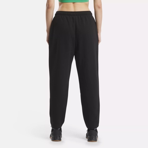 Reebok Women s Active Mid Rise Tapered Sweatpants Black