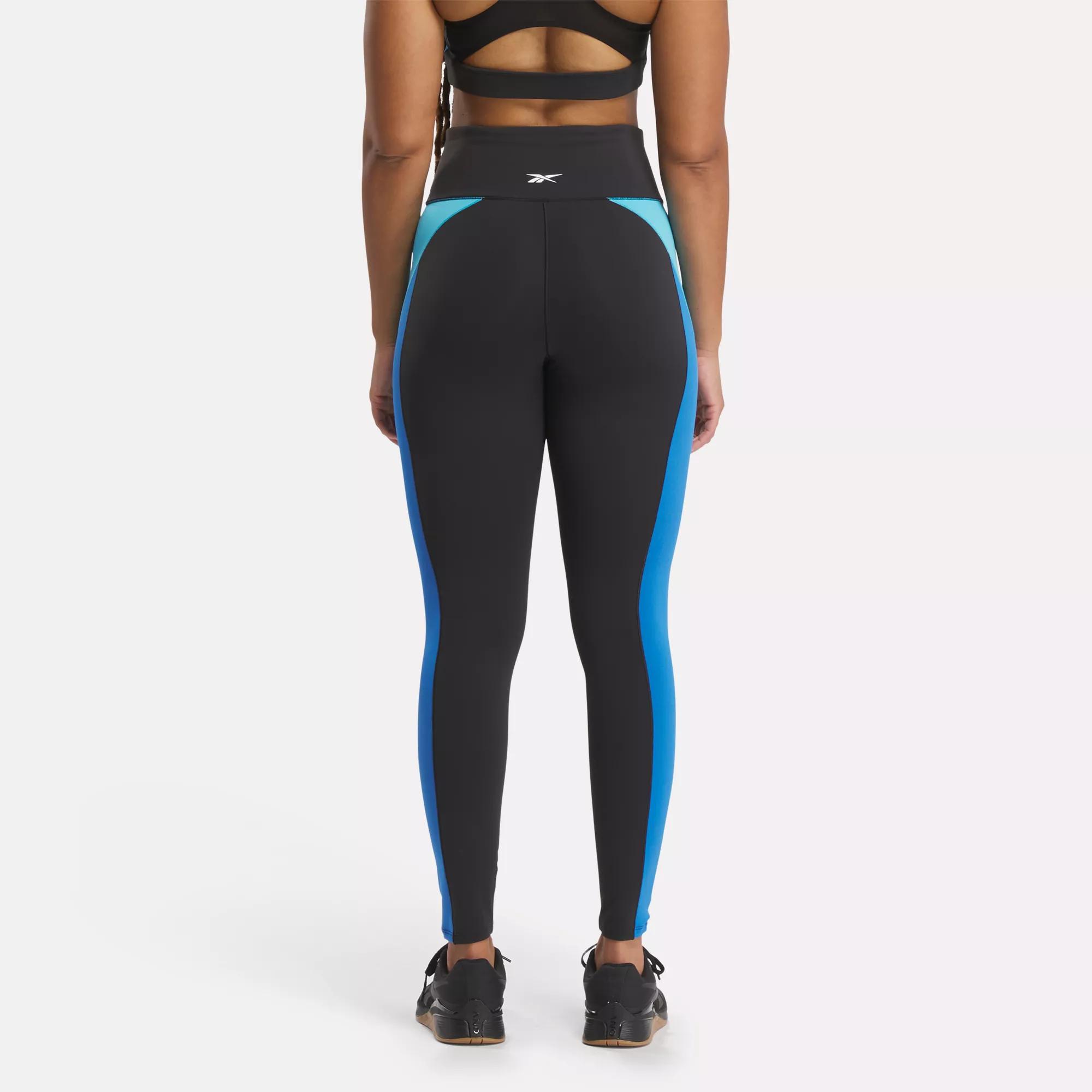 Lux High-Rise Colorblock Leggings - Black / Kinetic Blue