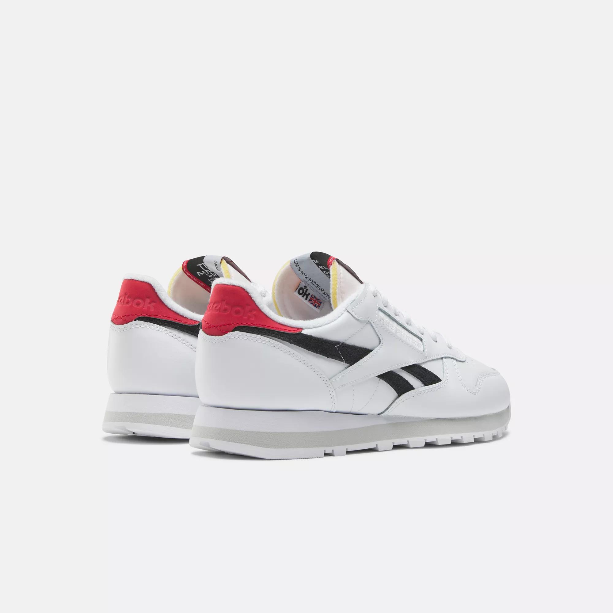 Reebok classic leather white cheap blue red