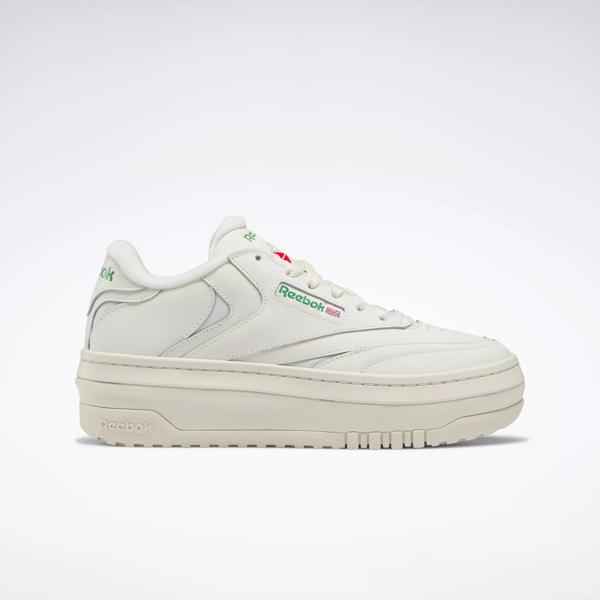 Teken Uitbeelding krab Club C Extra Women's Shoes - Chalk / Chalk / Glen Green | Reebok