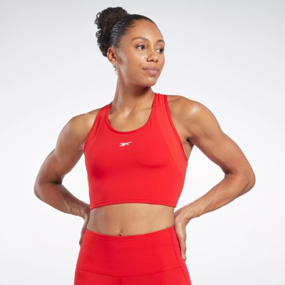 Reebok Women's Bra - Performance Seamless Sports Bra (2 Pack), Red