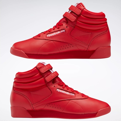 Reebok Freestyle Hi Vector Red Women s Shoes Size 7 Leather