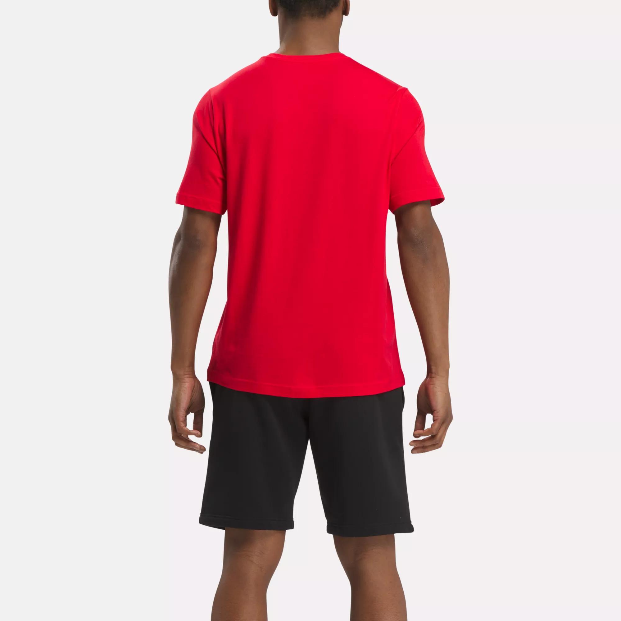 Reebok Identity Big Stacked Logo T-Shirt - Vector Red | Reebok