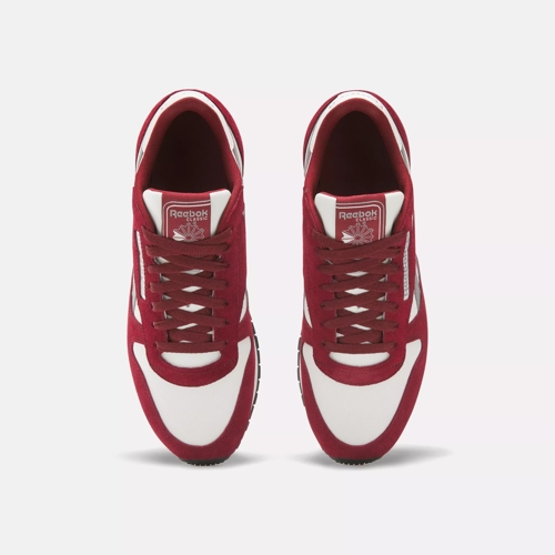Classic Leather Shoes Rich Maroon Chalk Grey 3 Reebok