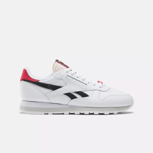 Classic Leather Shoes - Ftwr White / Core Black / Vector Red