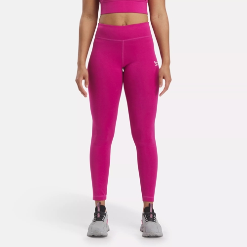 Reebok Womens High-Waisted Active Leggings with Pockets, Dotty